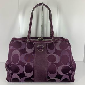 Authentic Coach Canvas Striped Medium